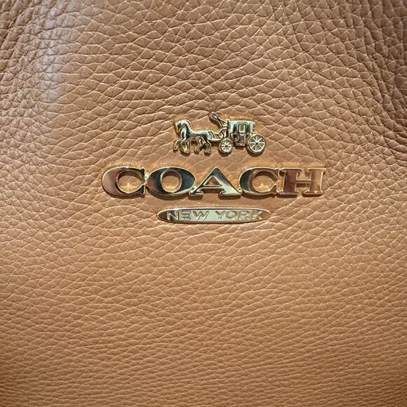 Coach Jes Tote Pebble Leather Saddle Brown Bag 76701 - Picture 7 of 13